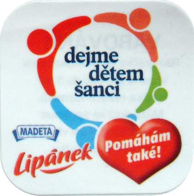 Bílá samolepka Dejme dětem šanci