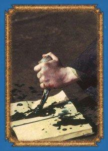 Harry vráží zub do deníku