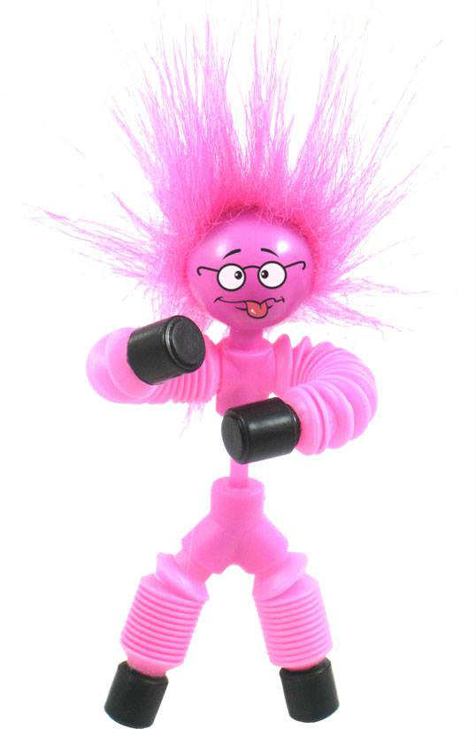 Růžový Magmák vyplazující jazyk