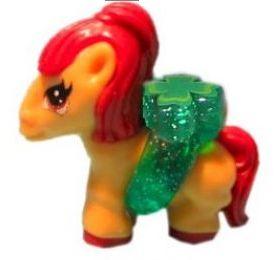 Pony oranžový s zeleným prstýnkem