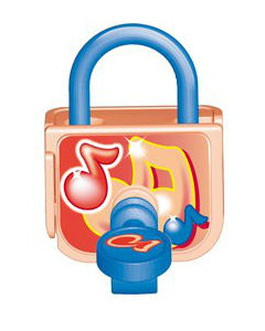 Oranžový vísací zámek